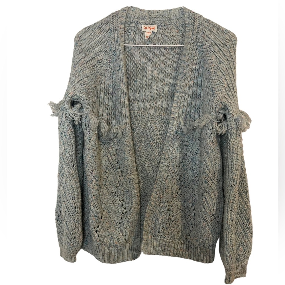 New Cat & Jack Multi Colored Fringe Cardigan